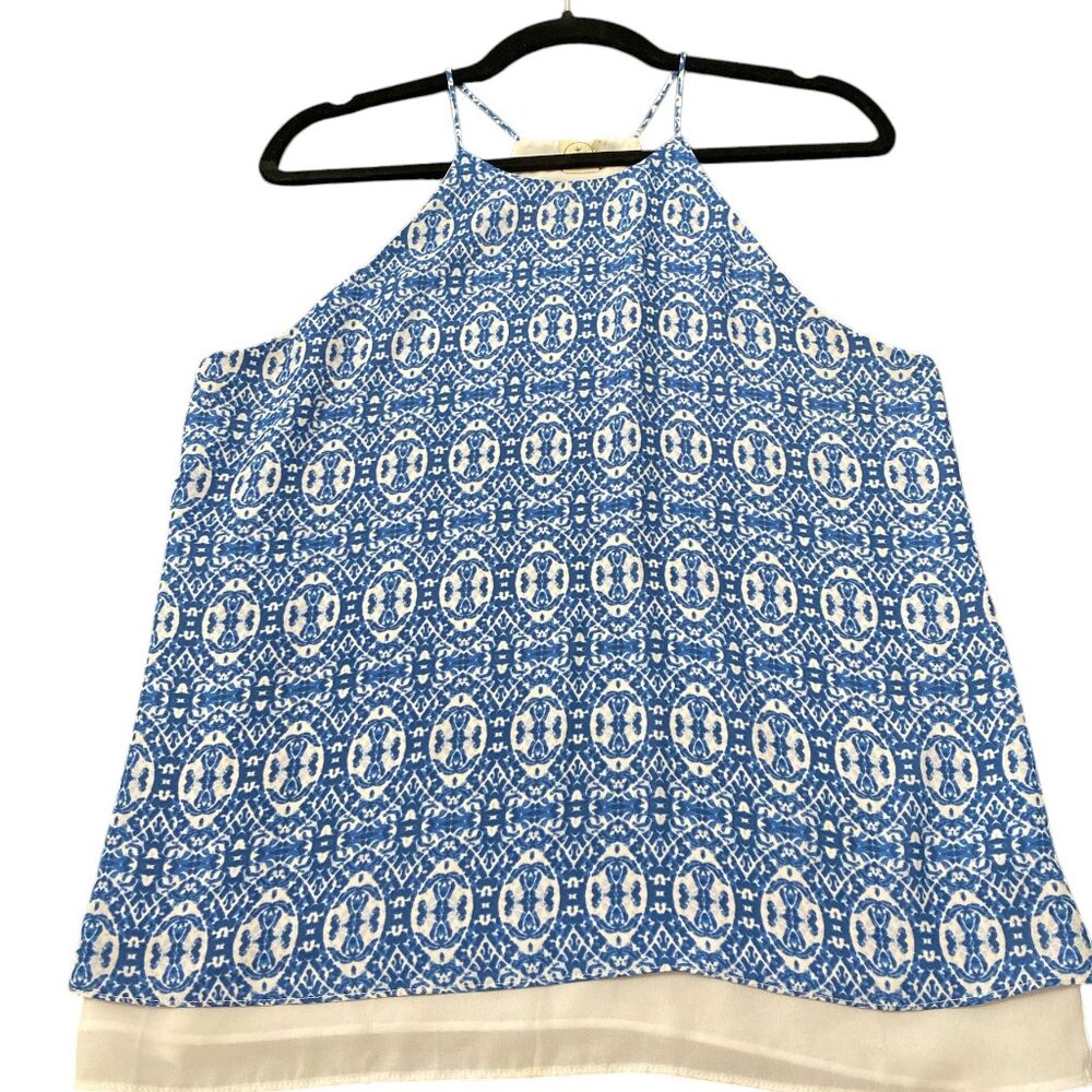 Paper Crane Blue and White Tank Top